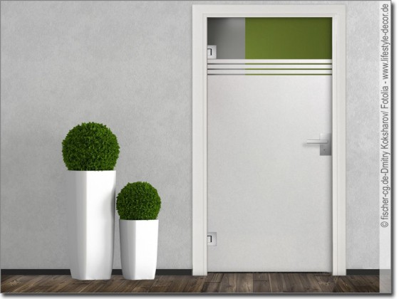 Preview: Klarglastür Sichtschutzfolie Streifen 3/1 cm