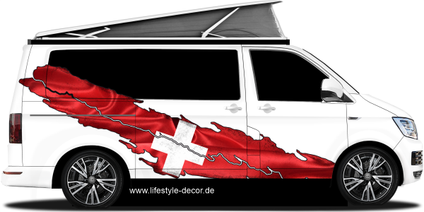 Preview: Autoaufkleber Fahne und Wappen der Schweiz Preview: Autoaufkleber Fahne und Wappen der Schweiz