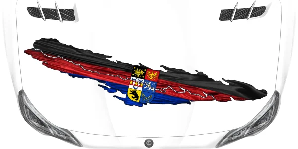 Autoaufkleber mit der Flagge von Ostfriesland auf Motorhaube