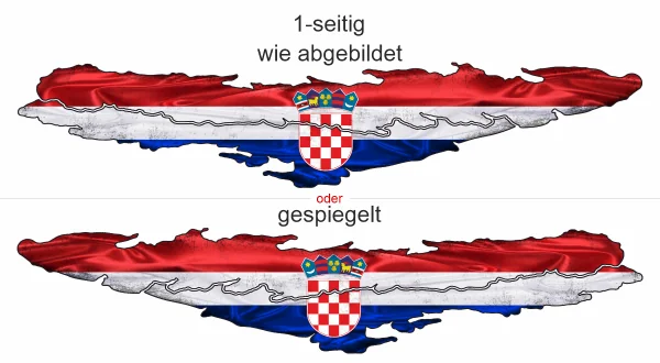 Autoaufkleber Kroatische Flagge - Ansicht Ausrichtung