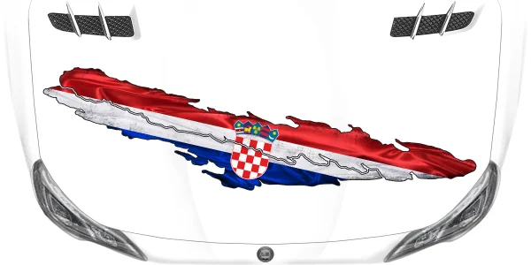 Autoaufkleber Kroatische Flagge auf Motorhaube