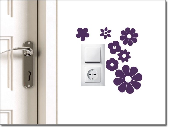 Preview: Lichtschalter Deko Motiv 4 Blume Preview: Lichtschalter Deko Motiv 4 Blume