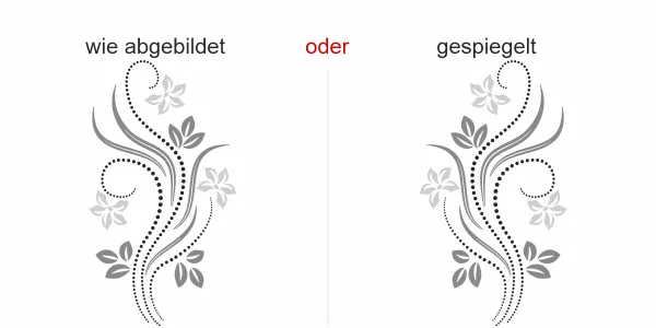 buntes Wandtattoo mit Ornament Blütenkunst - Ansicht Ausrichtung