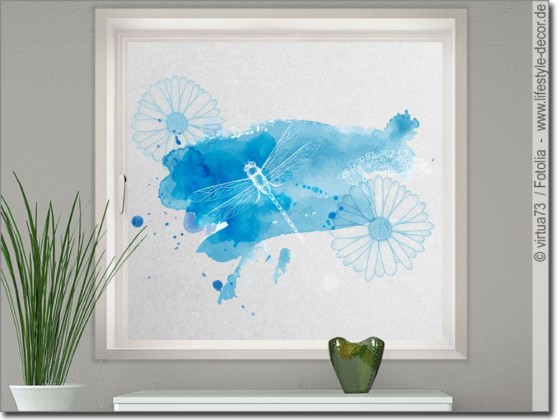 Preview: Milchglas Sichtschutz Libelle