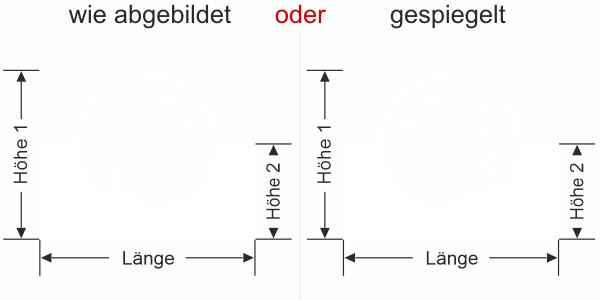 Preview: Milchglasfolie Bambusstrauch im Kreis - Ansicht Ausrichtung mit Farbauswahl und Anleitung zur Größenberechnung - Vorschlag 1