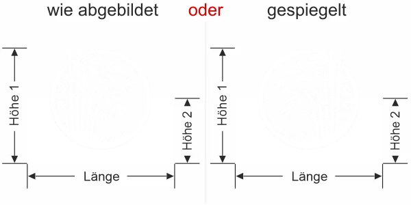 Milchglasfolie Bambusstrauch im Kreis - Ansicht Ausrichtung mit Farbauswahl und Anleitung zur Größenberechnung - Vorschlag 1