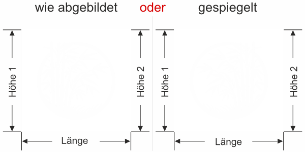 Preview: Milchglasfolie Bambusstrauch im Kreis - Ansicht Ausrichtung mit Farbauswahl und Anleitung zur Größenberechnung - Vorschlag 2