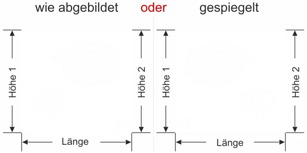 Milchglasfolie Coffee - Ansicht Ausrichtung mit Farbauswahl - Vorschlag 2