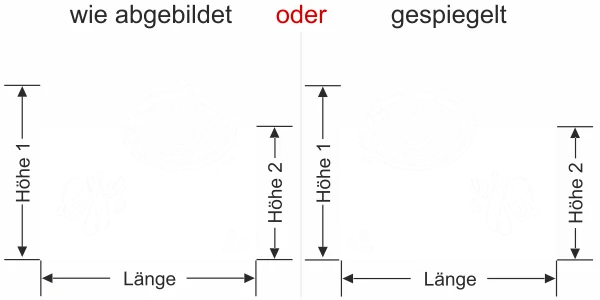 Milchglasfolie Coffee - Ansicht Ausrichtung mit Farbauswahl - Vorschlag 2