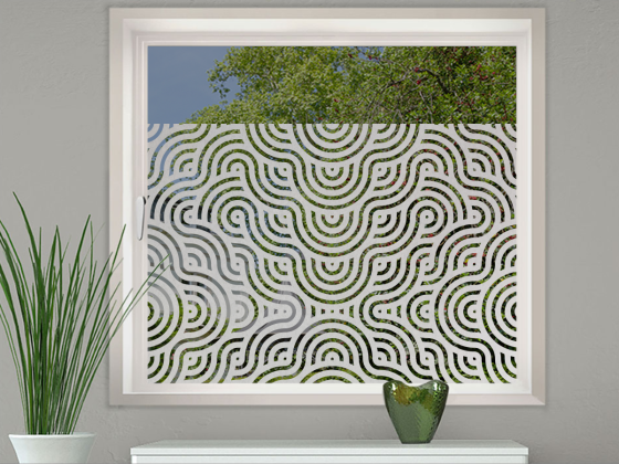 Preview: Milchglasfolie Gewerbe Circle Motion auf Fenster