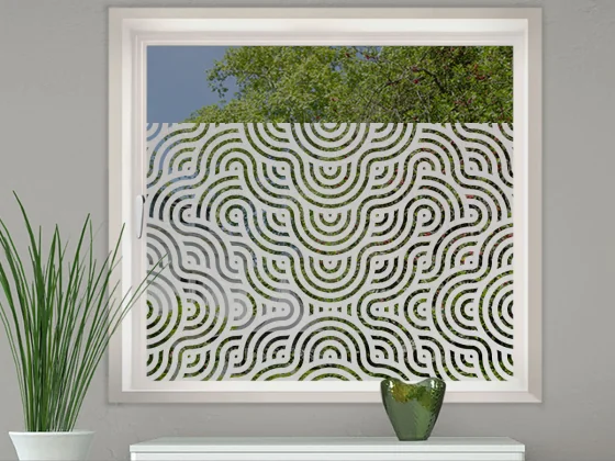 Milchglasfolie Gewerbe Circle Motion auf Fenster