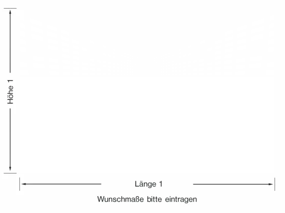 Milchglasfolie Gewerbe Fluchtperspektive - Ansicht Ausrichtung mit Farbauswahl