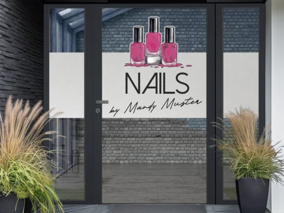 Milchglasfolie Gewerbe Kosmetik auf Glaselement