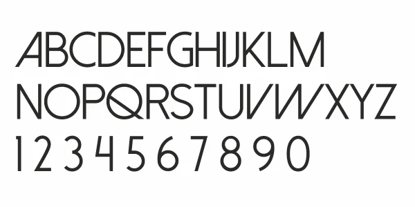 Milchglasfolie Gewerbe Kosmetik - Ansicht Alphabet 1.Zeile