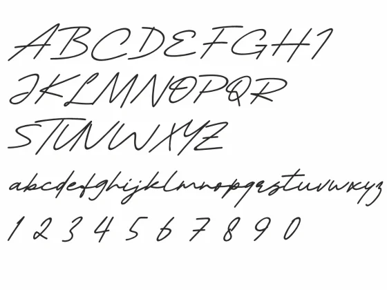 Milchglasfolie Gewerbe Kosmetik - Ansicht Alphabet 2.Zeile