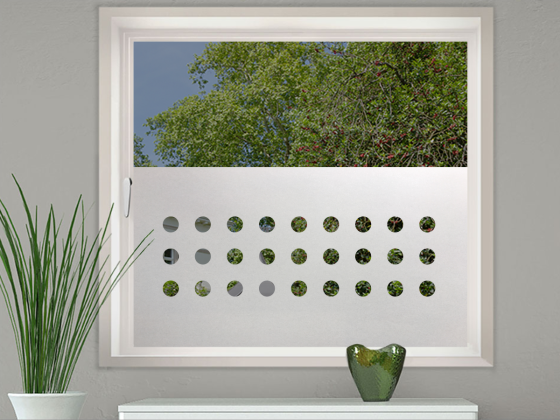 Preview: Milchglasfolie Gewerbe Kreise auf Fenster