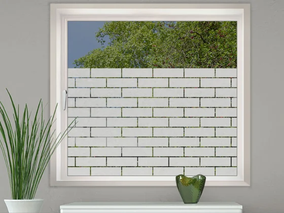 Milchglasfolie Gewerbe Mauer auf Fenster