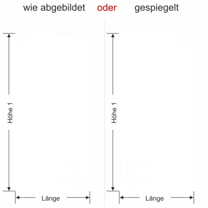 Milchglasfolie Gewerbe Modern - Ansicht Ausrichtung und Farbauswahl