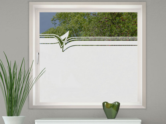 Preview: Milchglasfolie Gewerbe Modern Art auf Fenster