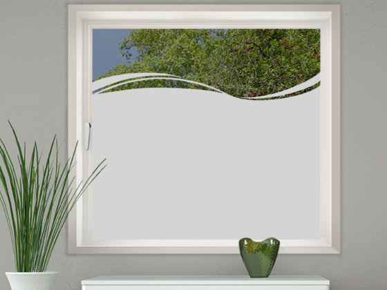 Preview: Milchglasfolie Gewerbe Moderner Sichtschutz auf Fenster