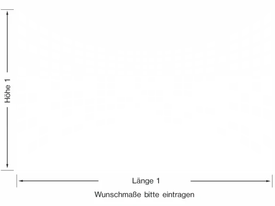 Milchglasfolie Gewerbe Modernes Design aus Quadraten - Ansicht Ausrichtung mit Farbauswahl