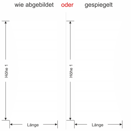 Preview: Milchglasfolie Gewerbe Streifenbogen - Ansicht Ausrichtung mit Farbauswahl