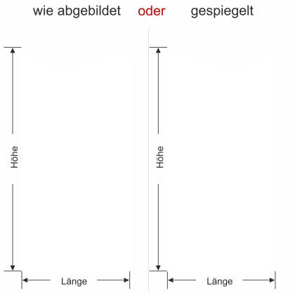Preview: Milchglasfolie Gewerbe Welle mit Kreisen - Ansicht Ausrichtung mit Farbauswahl
