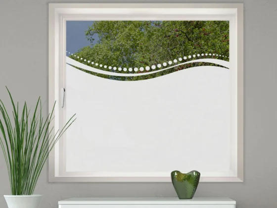 Milchglasfolie Gewerbe Welle mit Kreisen auf Fenster