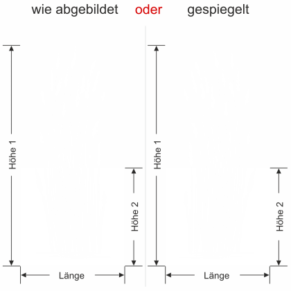 Preview: Milchglasfolie Glastür Majestätische Gräser - Ansicht Ausrichtung mit Farbauswahl und Anleitung zur Größenberechnung - Vorschlag 1