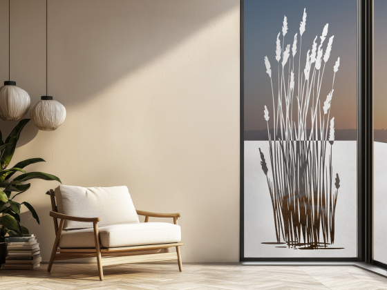 Preview: Milchglasfolie Glastür Majestätische Gräser