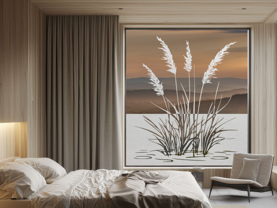 Preview: Milchglasfolie Leichtes Ufergras