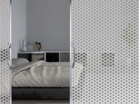 Preview: Milchglasfolie Ornamentglas Blume des Lebens 5 cm