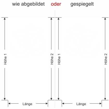 Sichtschutzfolie mit Om Zeichen - Ansicht Ausrichtung mit Farbauswahl und Vorschlag 1