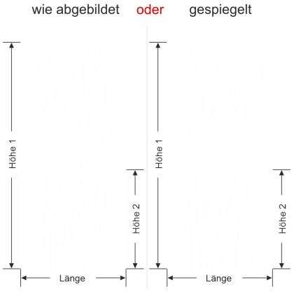 Preview: Milchglasfolie Sommergras - - Ansicht Ausrichtung mit Farbauswahl und Anleitung zur Größenberechnung - Vorschlag 1