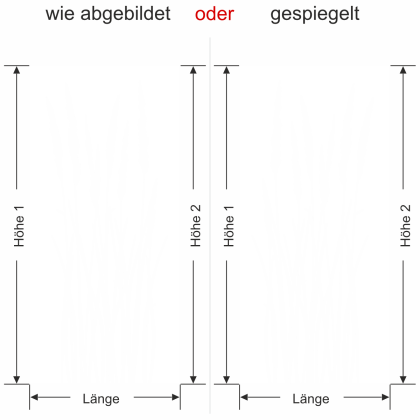Preview: Milchglasfolie Sommergras - Ansicht Ausrichtung mit Farbauswahl und Anleitung zur Größenberechnung - Vorschlag 2