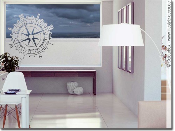 Preview: Milchglasfolie Vintage Kompass Preview: Milchglasfolie Vintage Kompass