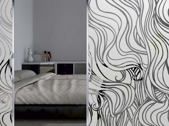 Preview: Sichtschutzfolie Wellenlinien