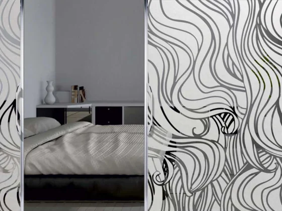 Milchglasfolie mit Wellenlinien