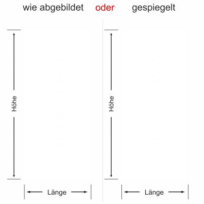 Preview: Sichtschutzfolie mit persönlichem Wunschtext - Ausrichtung und Farbauswahl