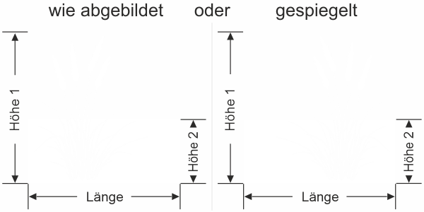 Preview: Milchglasfolie Ziergras - Ansicht Ausrichtung mit Farbauswahl und Anleitung zur Größenberechnung - Vorschlag 1