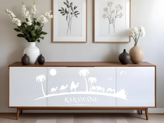 Möbelsticker Wüste - Ansicht Ausrichtung und Farbauswahl