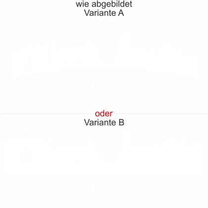 Preview: Möbelaufkleber Magdeburg Preview: Konturgeschnittene Möbelfolie mit Magdeburger Skyline - Ansicht Ausrichtung mit Farbauswahl und Variante