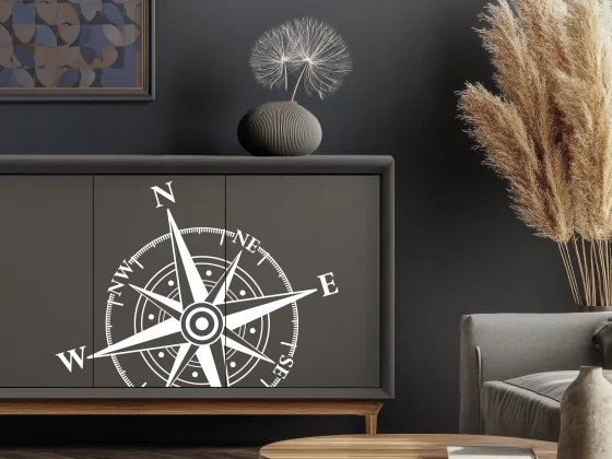 Möbeltattoo Windrose - Ansicht Wunschfarbe