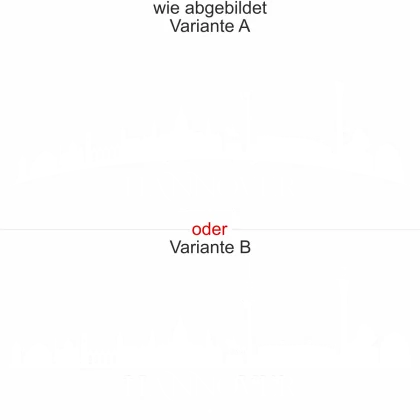 Silhouette von Hannover als Aufkleber für Möbel - Ansicht Ausrichtung mit Farbauswahl und Variante