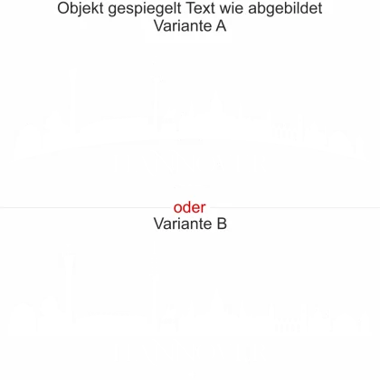 Silhouette von Hannover als Aufkleber für Möbel - Ansicht Ausrichtung mit Farbauswahl und Variante