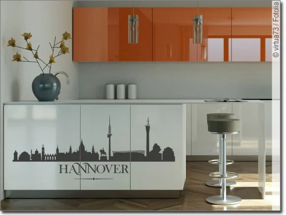 Silhouette von Hannover als Aufkleber für Möbel