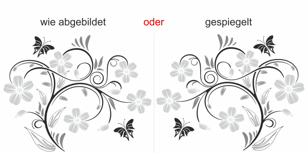 Möbeltattoo mit dekorativer Ranke - Ansicht Ausrichtung