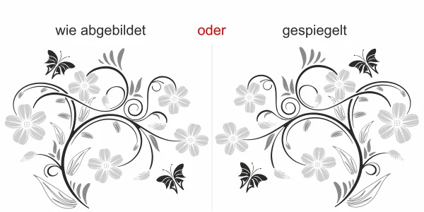 Möbeltattoo mit dekorativer Ranke - Ansicht Ausrichtung