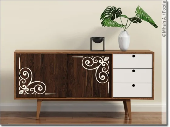 Möbelfolie Dekorecken - Folie für Möbel mit dekorativen Ecken