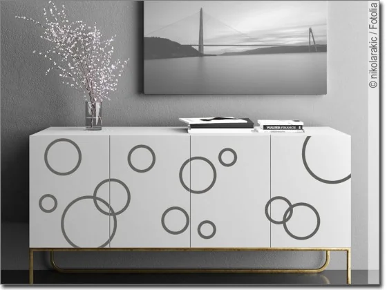 Möbelfolie Set Kreise - Aufkleber Set für Möbel mit Kreise Design